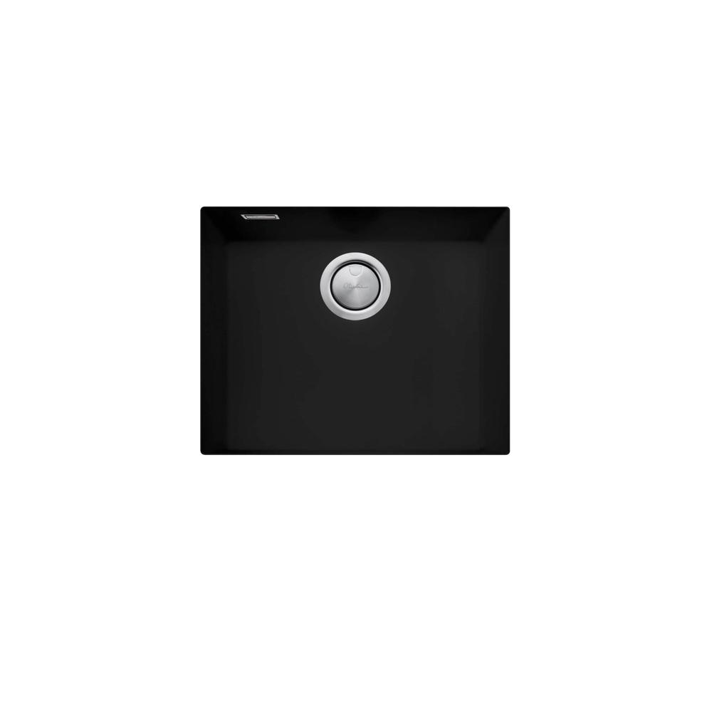 Oliveri Santorini Large Bowl Undermount Sink with Overflow Matte Black