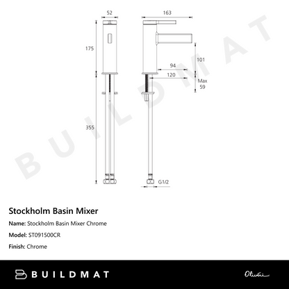 Oliveri Stockholm Basin Mixer Chrome