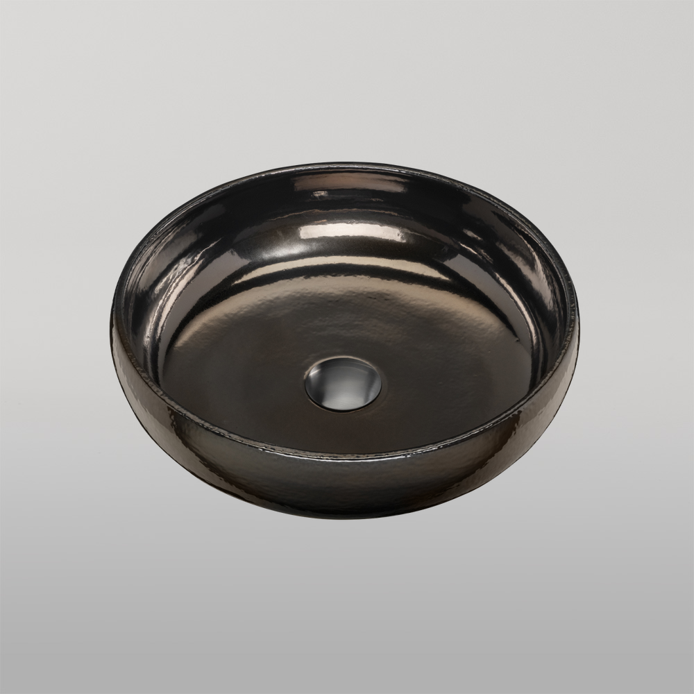 Oliveri Terzofoco Curved Counter Top Basin Brown Gold