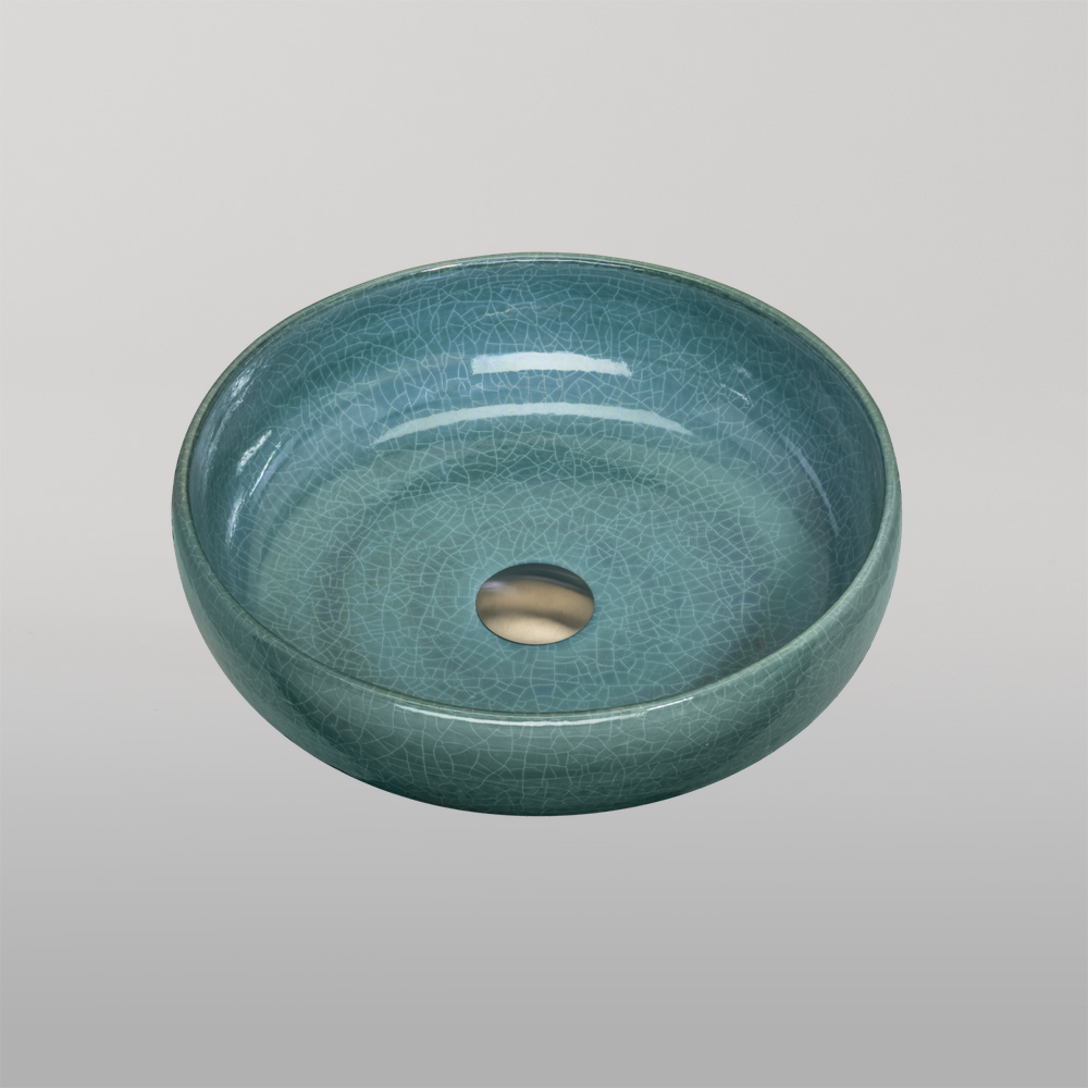 Oliveri Terzofoco Curved Counter Top Basin Emerald Green