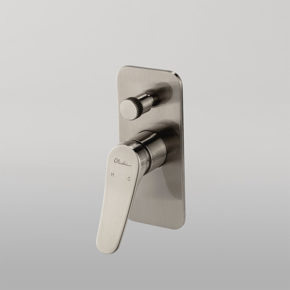Oliveri Verona Wall Mixer With Diverter (Trim Kit Only) Brushed Nickel