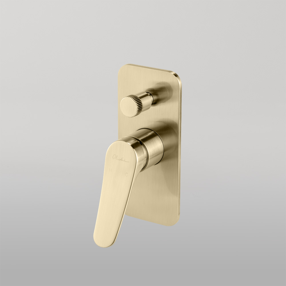 Oliveri Verona Wall Mixer With Diverter Classic Gold