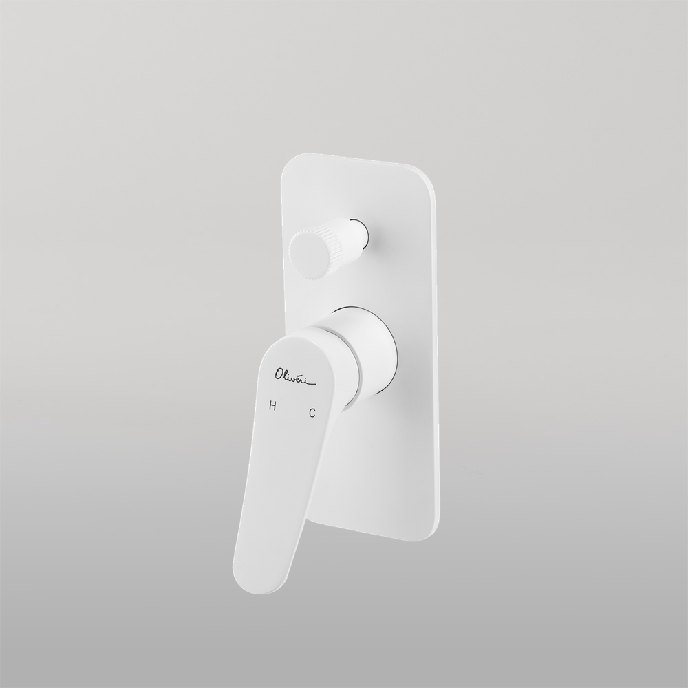 Oliveri Verona Wall Mixer With Diverter (Trim Kit Only) White