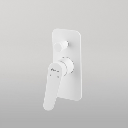 Oliveri Verona Wall Mixer With Diverter White