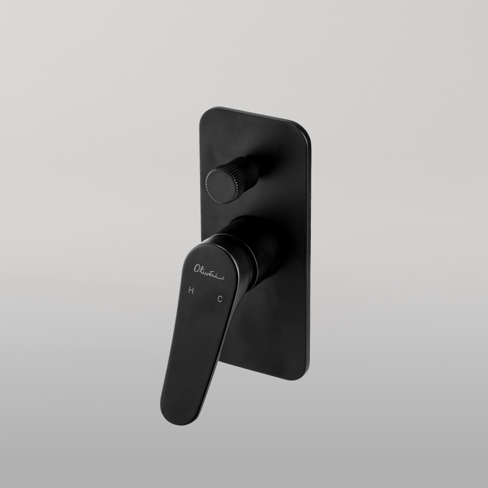 Oliveri Verona Wall Mixer With Diverter Matte Black