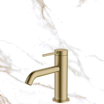 Oliveri Venice Basin Mixer Curved Classic Gold Lead Free