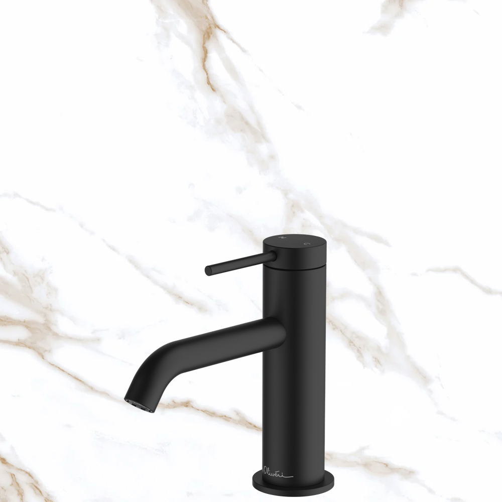 Oliveri Venice Basin Mixer Curved Matte Black Lead Free