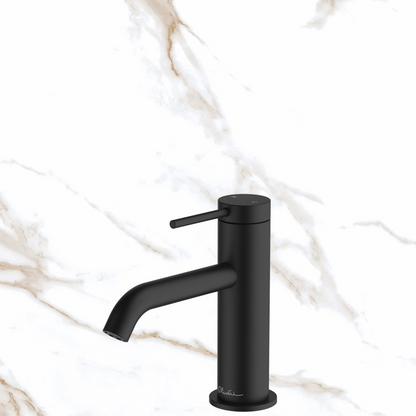 Oliveri Venice Basin Mixer Curved Matte Black Lead Free