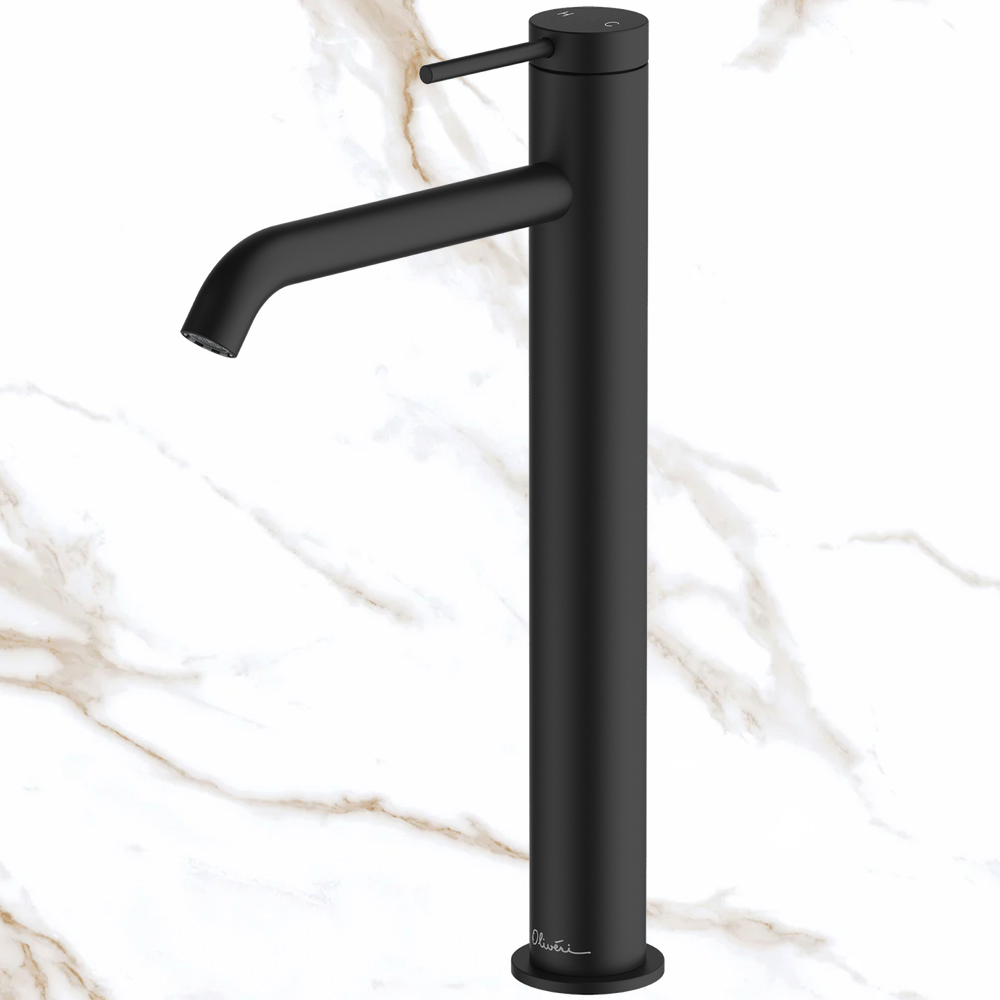 Oliveri Venice Basin Tower Curved Matte Black Lead Free