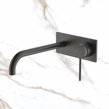Oliveri Venice Curved Wall Mixer Set Complete Kit Gunmetal Lead Free