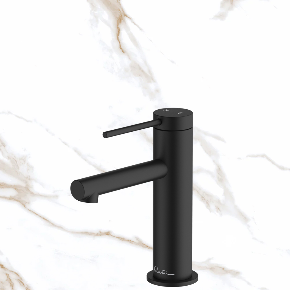 Oliveri Venice Straight Basin Mixer Matte Black Lead Free