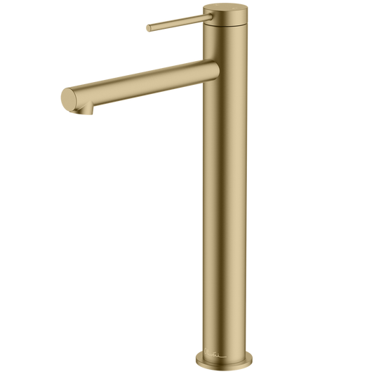 Oliveri Venice Straight Tower Basin Mixer Classic Gold Lead Free
