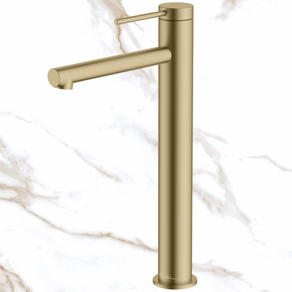 Oliveri Venice Straight Tower Basin Mixer Classic Gold Lead Free