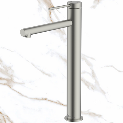 Oliveri Venice Straight Tower Basin Mixer Brushed Nickel Lead Free