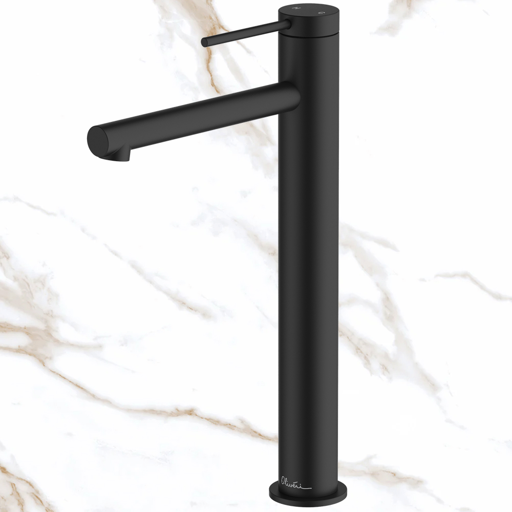 Oliveri Venice Straight Tower Basin Mixer Matte Black Lead Free