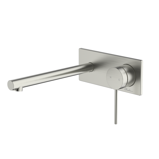 Oliveri Venice Straight Wall Mixer Set Complete Kit Brushed Nickel Lead Free