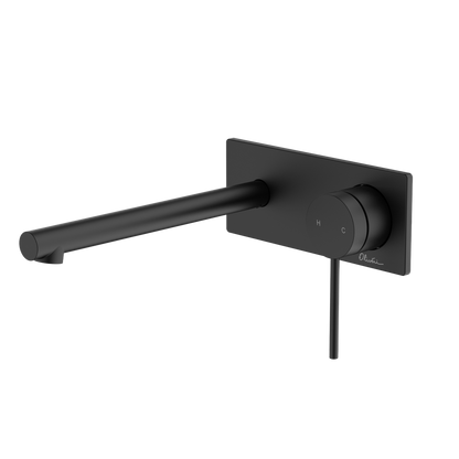 Oliveri Venice Straight Wall Mixer Set Complete Kit Matte Black Lead Free
