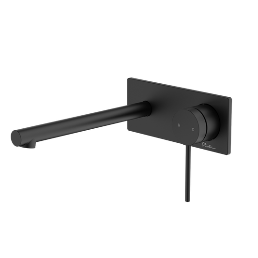 Oliveri Venice Straight Wall Mixer Set Complete Kit Matte Black Lead Free