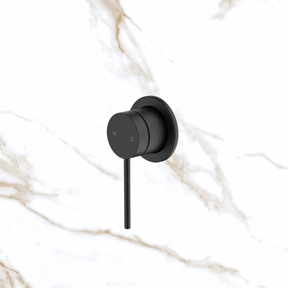 Oliveri Venice Straight Wall Mixer Complete Kit Matte Black Lead Free