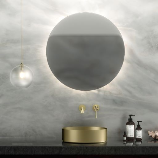 Nero Opal  Steel Basin Round Brushed  NRB401rBG