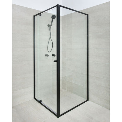 Focus Black Semi-Framed Corner Set-In (Adjustable) - Up to 920-980 x 1000