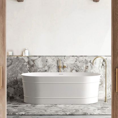 Otti Attica Bondi 1500mm Bath with Overflow Matte White
