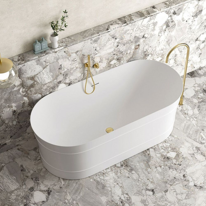 Otti Attica Bondi 1500mm Bath with Overflow Matte White