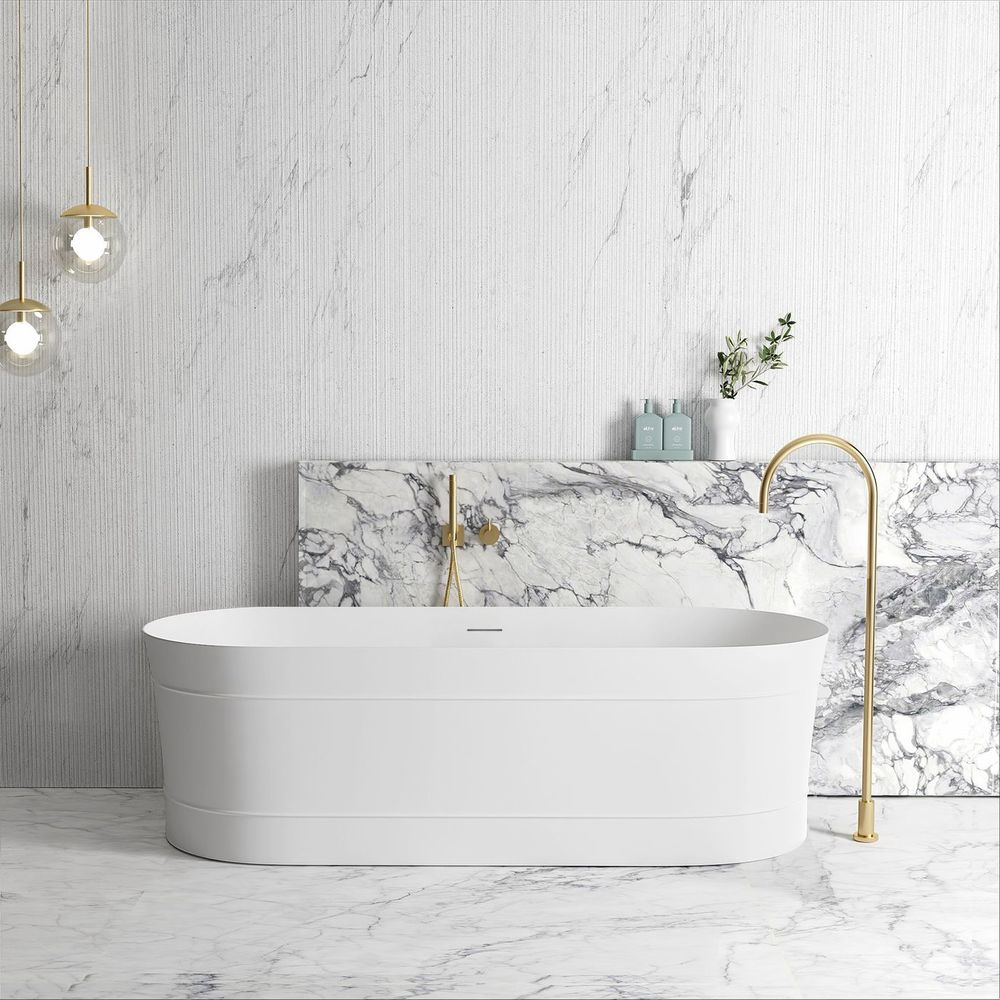 Otti Attica Bondi 1700mm Bath with Overflow Gloss White