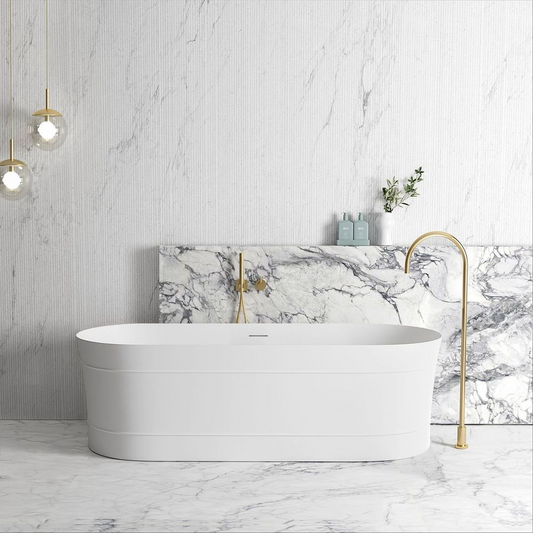 Otti Attica Bondi 1700mm Bath with Overflow Gloss White