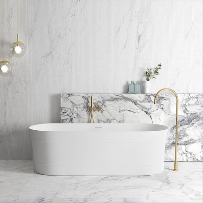 Otti Attica Bondi 1700mm Bath with Overflow Matte White