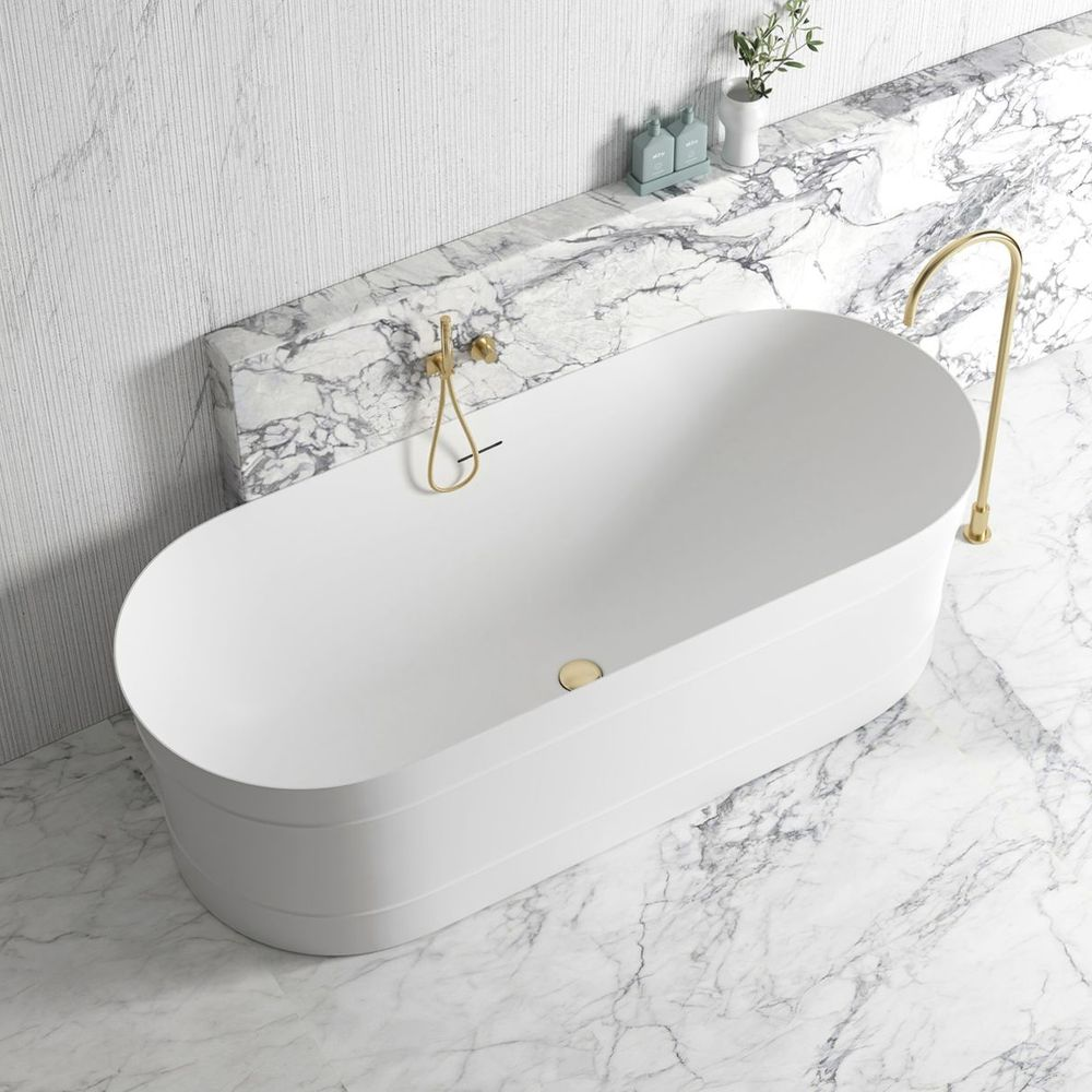 Otti Attica Bondi 1700mm Bath with Overflow Matte White