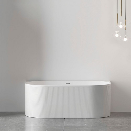 Otti Attica Noosa 1500mm BTW Multi-Fit Bath with Overflow Matte White