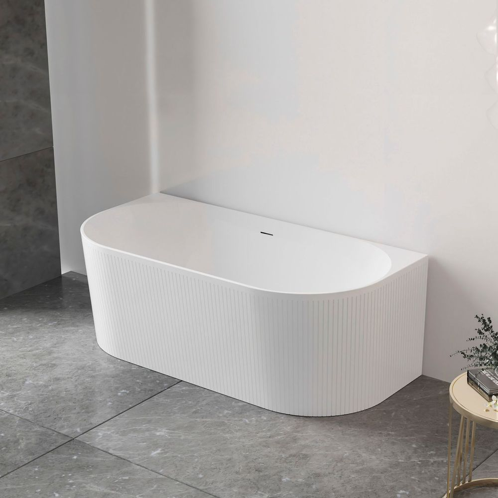 Otti Attica Noosa 1500mm BTW Multi-Fit Bath with Overflow Matte White