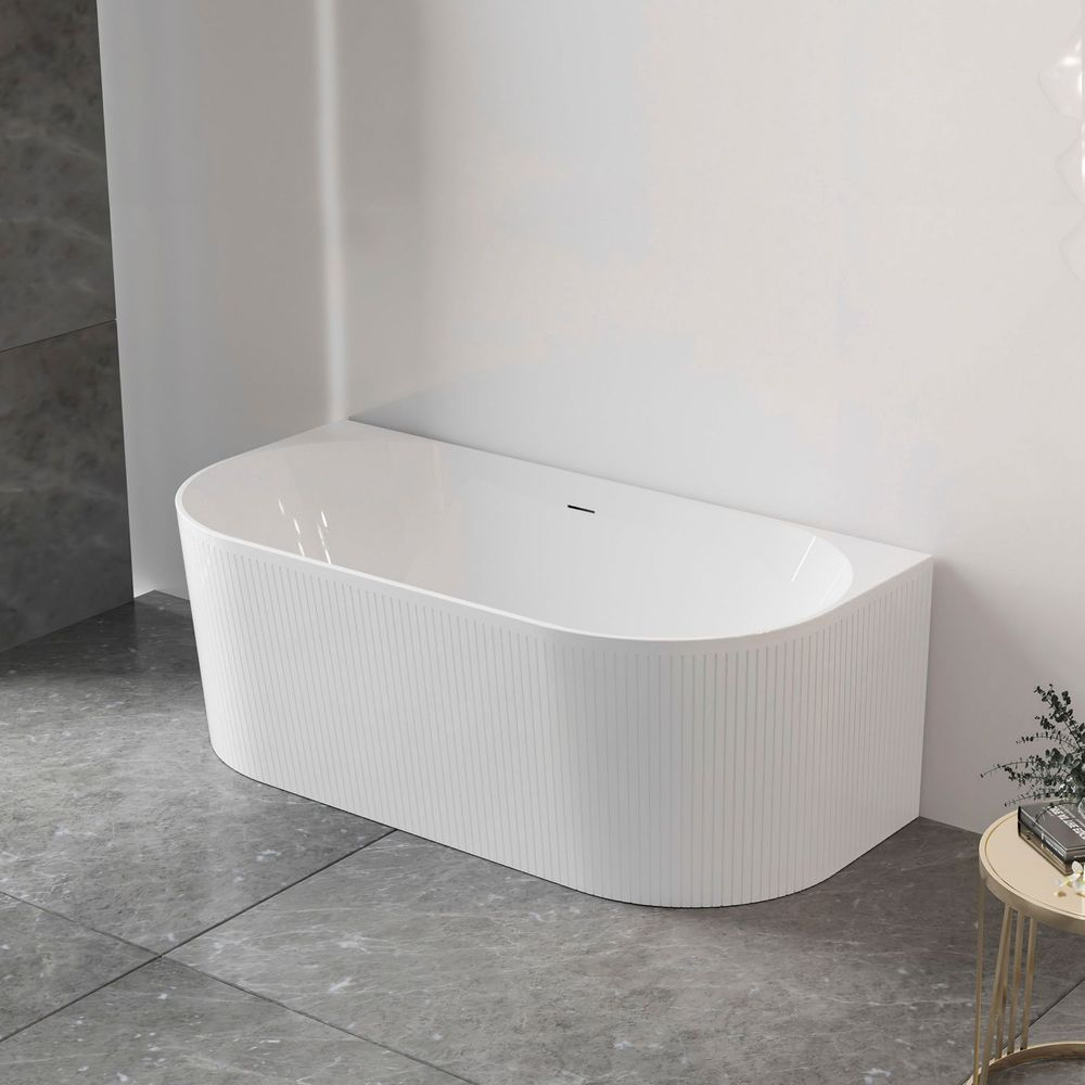 Otti Attica Noosa 1500mm BTW Multi-Fit Bath with Overflow Gloss White