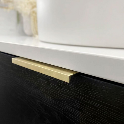 Otti Bondi 1200mm Black Oak Fluted Wall Hung Curve Vanity