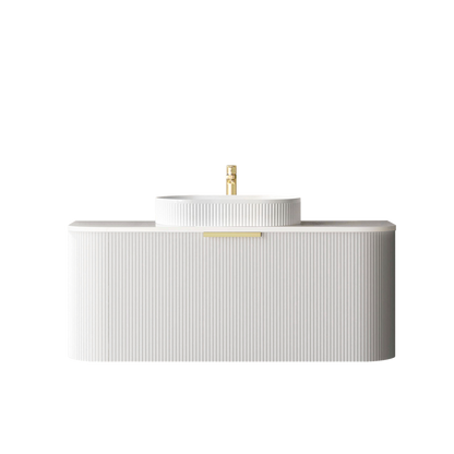 Otti Bondi 1200mm Satin White Fluted Wall Hung Curve Vanity