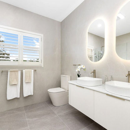 Otti Bondi 1500mm Satin White Fluted Wall Hung Curve Vanity