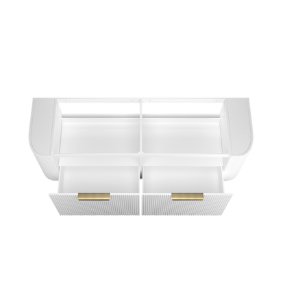 Otti Bondi 1500mm Satin White Fluted Wall Hung Curve Vanity
