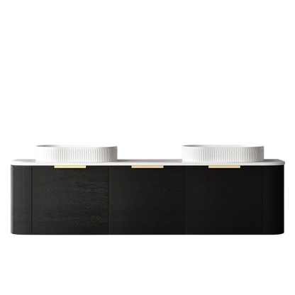 Otti Bondi 1800mm Black Oak Wall Hung Curve Vanity