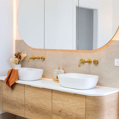 Otti Bondi 1800mm Natural Oak Wall Hung Curve Vanity