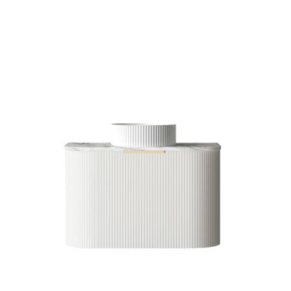 Otti Bondi 750mm Satin White Fluted Wall Hung Curve Vanity