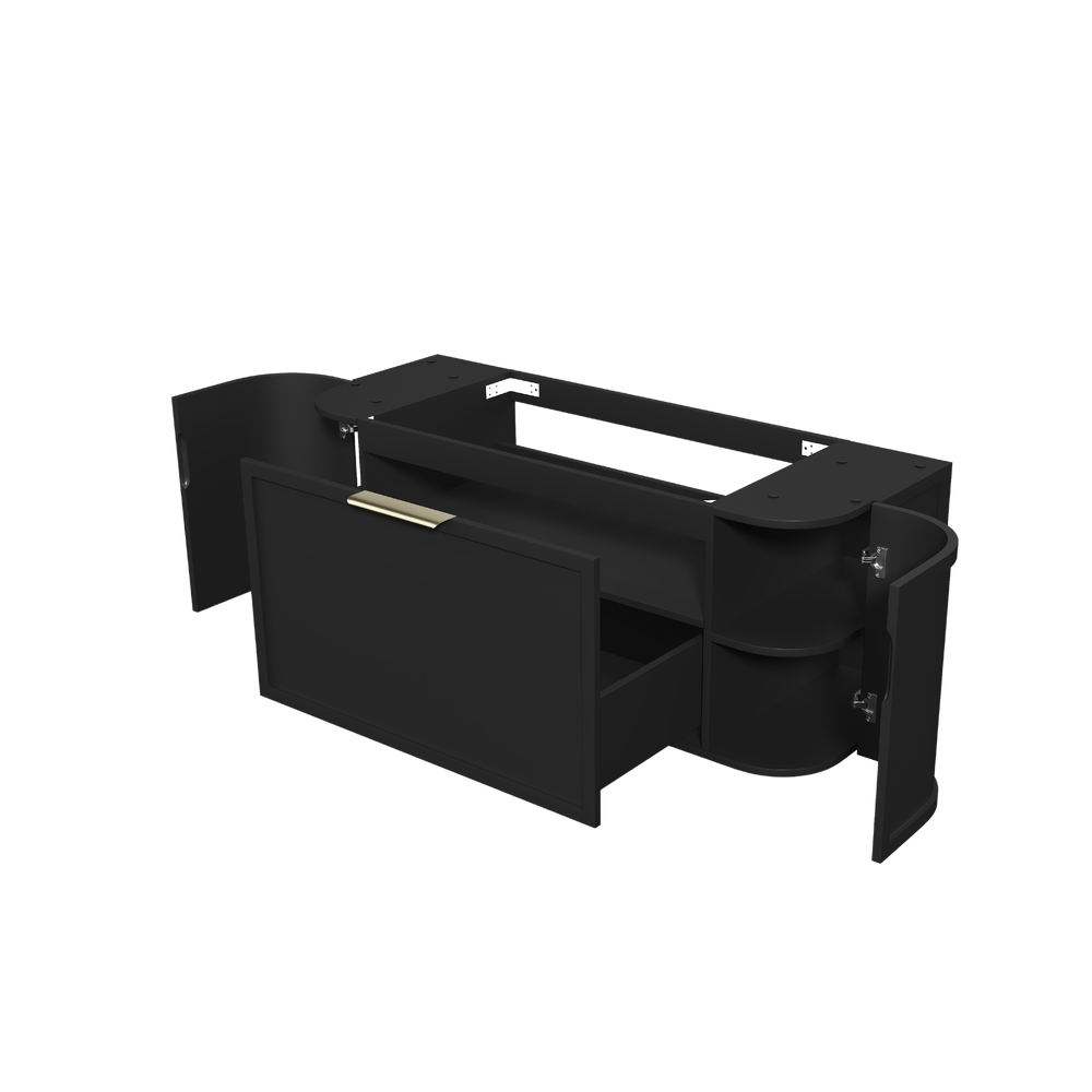 Otti Hampshire 1200mm Satin Black Wall Hung Curve Vanity