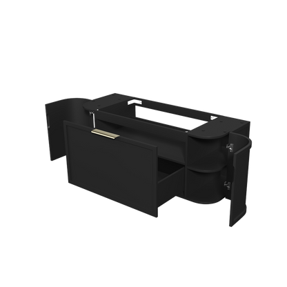 Otti Hampshire 1200mm Satin Black Wall Hung Curve Vanity