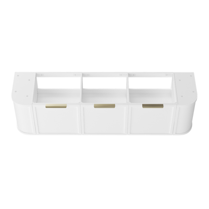 Otti Hampshire 1800mm Satin White Wall Hung Double Bowl Curve Vanity