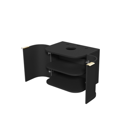 Otti Hampshire 600mm Satin Black Wall Hung Curve Vanity