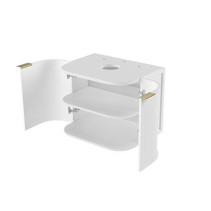 Otti Hampshire 600mm Satin White Wall Hung Curve Vanity