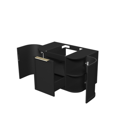 Otti Hampshire 750mm Satin Black Wall Hung Curve Vanity