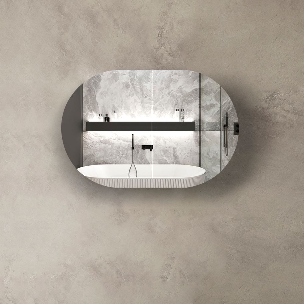 Otti Bondi 900mm Black Oak Shaving Cabinet