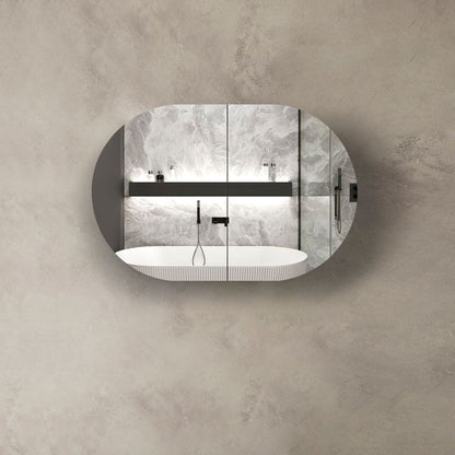 Otti Bondi 900mm Black Oak Shaving Cabinet