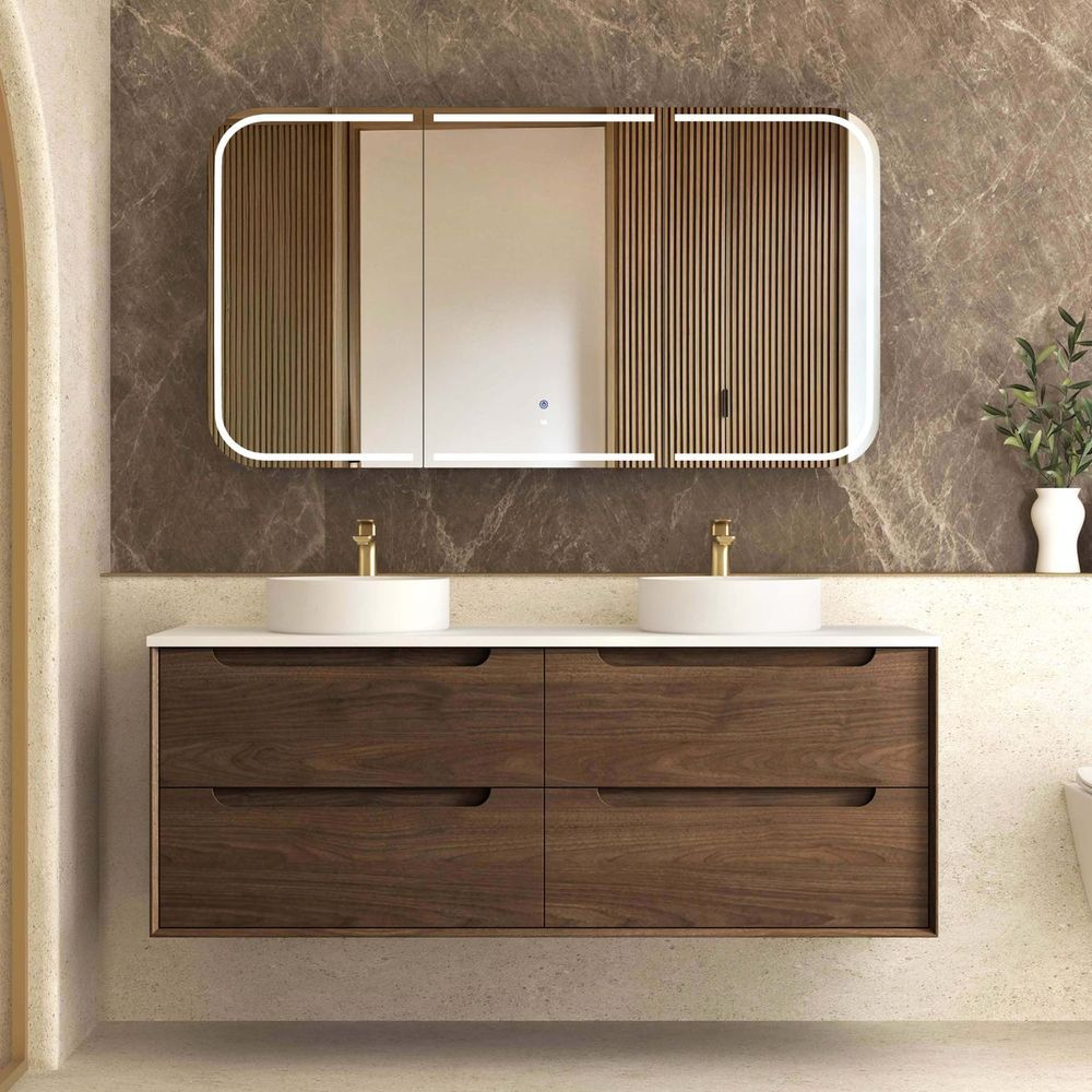 Otti Byron 1500mm Sable Walnut Wall Hung Vanity